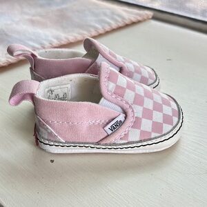 Baby girl checkered vans size 1 soft sole